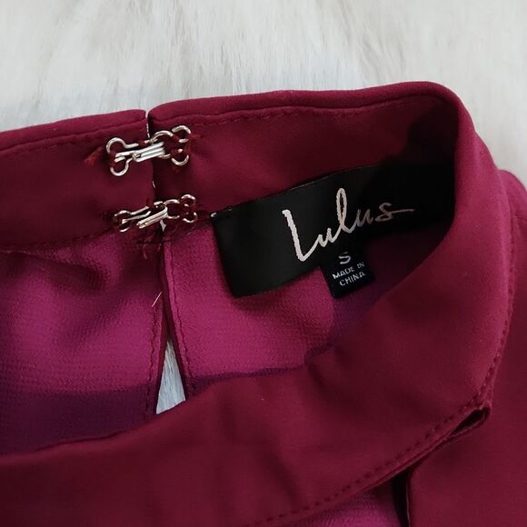 LULUS GROOVE THING SWING‎ DRESS MOCK NECK IN MAGENTA Small - Picture 7 of 12